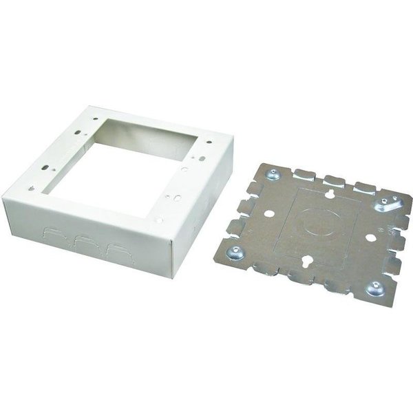 Legrand Wiremold Outlet Box, 2 Gang, 0 Knockout, Metal, Ivory, Wall Mounting B32